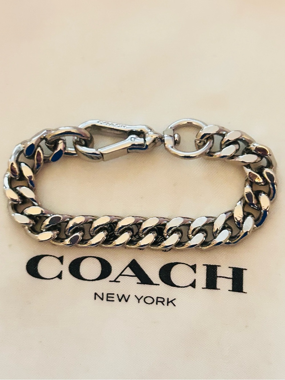 RARE Coach Signature Small Silver Tone Chain Keychain/ Bag Charm - Picture 6 of 13